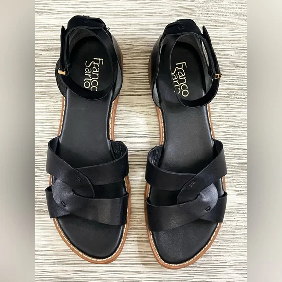EXCELLENT CONDITION!!!! Franco Sarto Glora Elegant Black Sandals - Picture 6 of 7